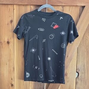 Nike Kids Black and White Space Graphic Tee
